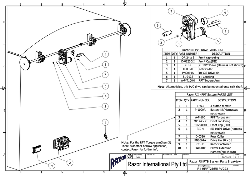 RAZOR RII FTB SYSTEM - Front to back Tarp System (External Controller)