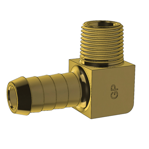 BARBED FITTINGS - BRASS 90 DEGREE NPT THREAD